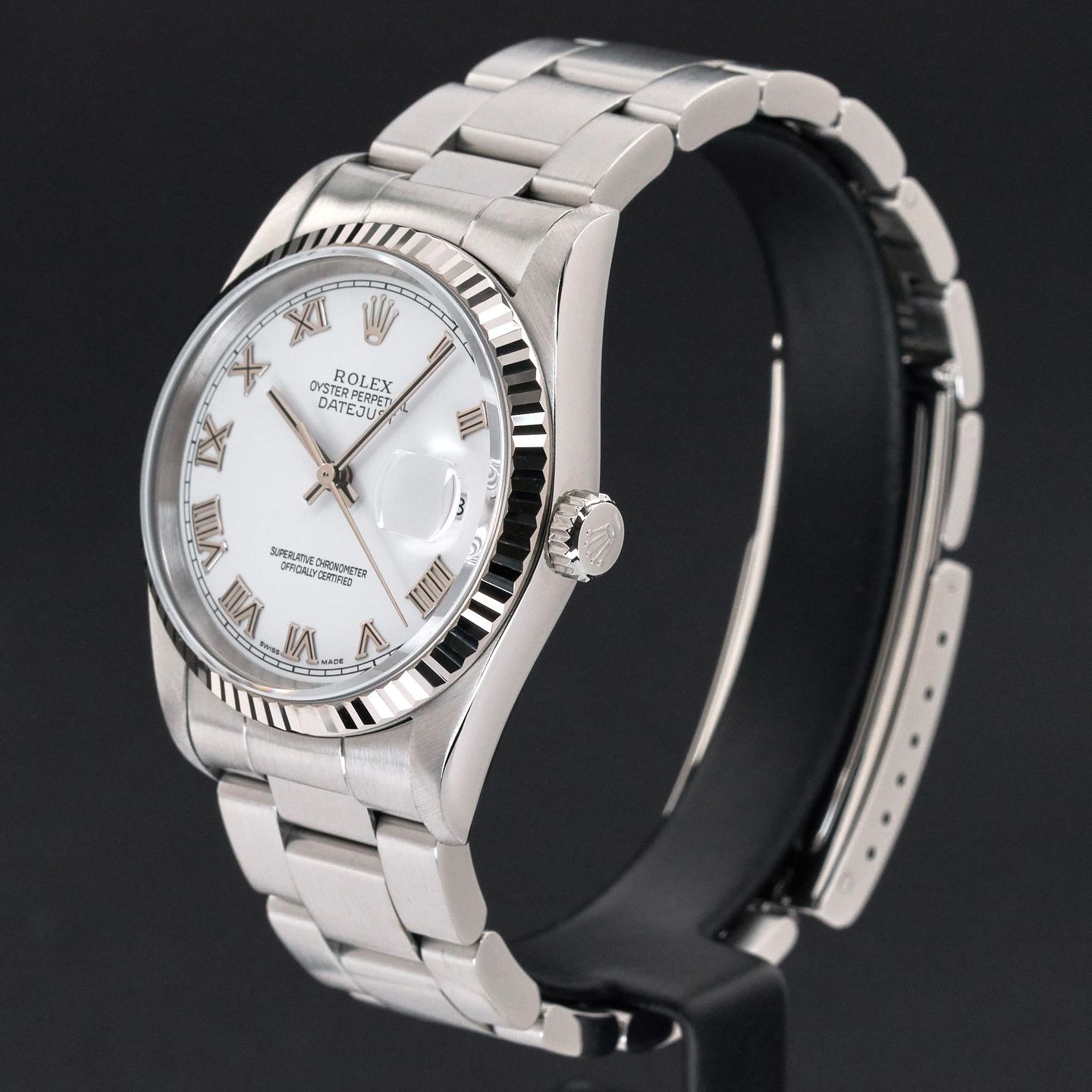 Rolex Datejust 36 16234 (2005) - Wit wijzerplaat 36mm Staal (4/8)