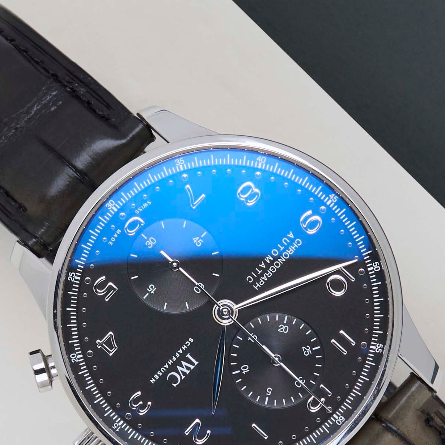 IWC Portuguese Chronograph IW371609 (2020) - Zwart wijzerplaat 41mm Staal (4/8)
