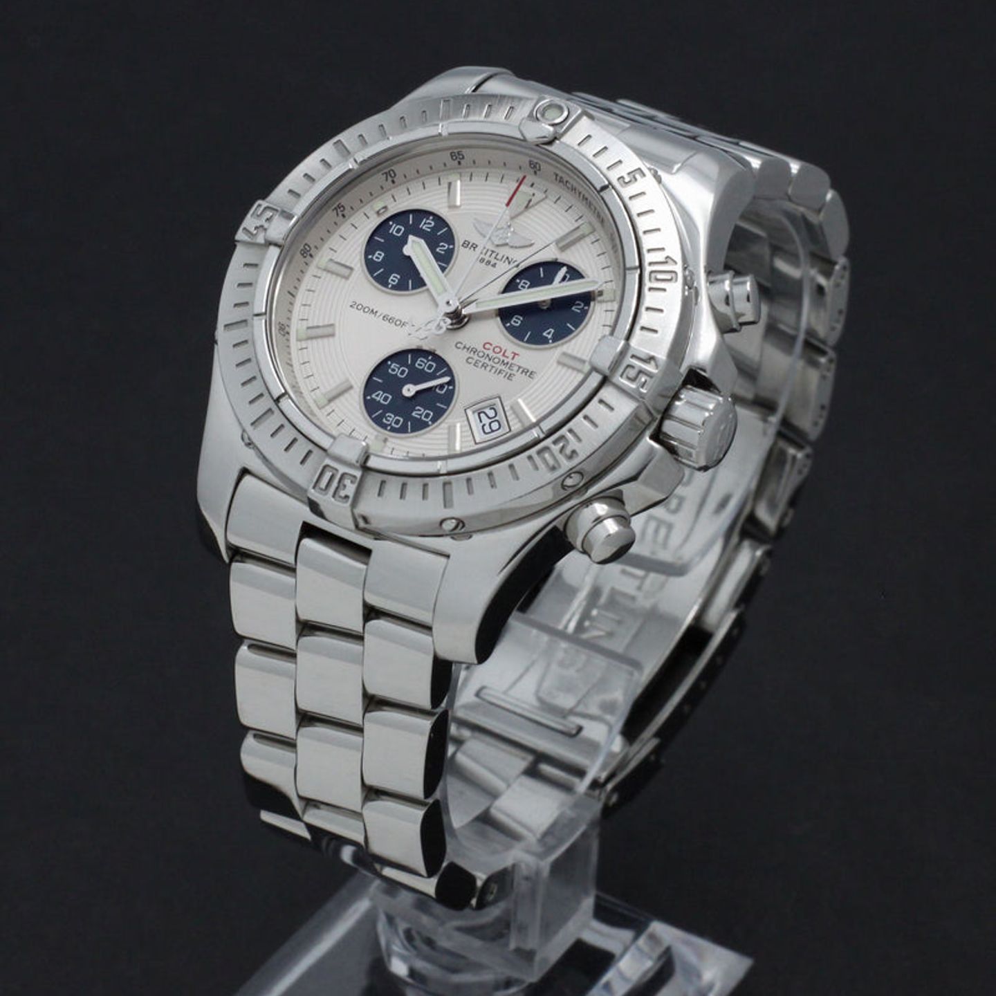Breitling Colt Chronograph A73380 (2008) - Silver dial 41 mm Steel case (5/7)