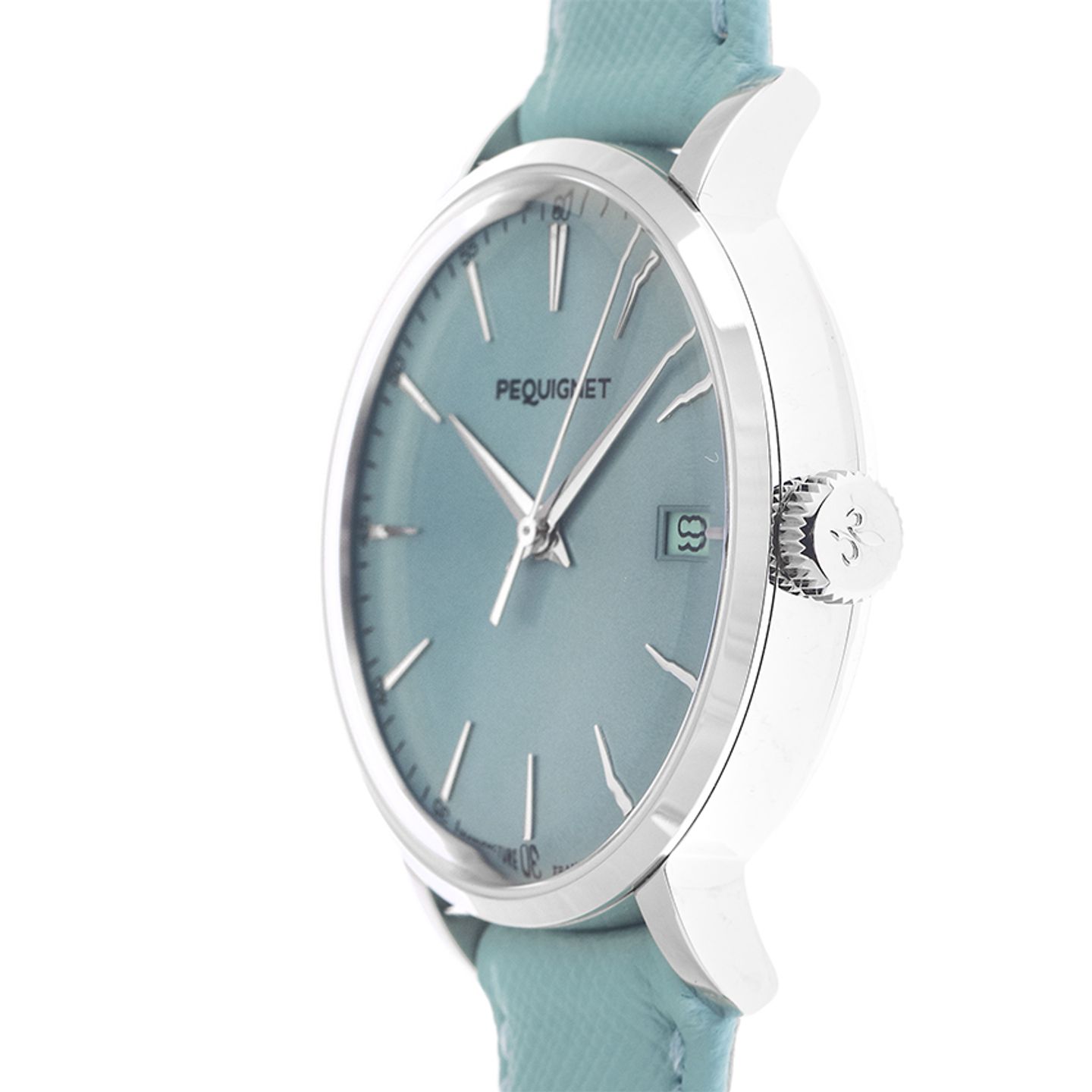 Pequignet Unknown 9060473 CV (Unknown (random serial)) - Blue dial 39 mm Steel case (3/6)