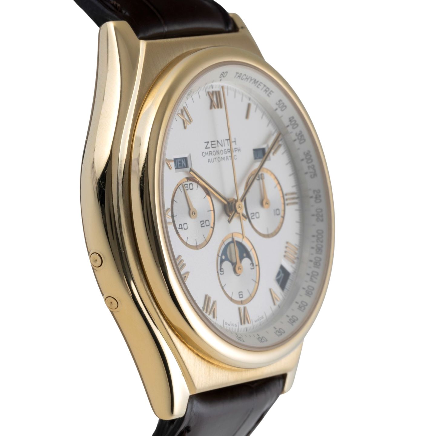 Zenith Port Royal 22.3100.3600/69.M3100 (1983) - Silver dial 41 mm Yellow Gold case (7/8)