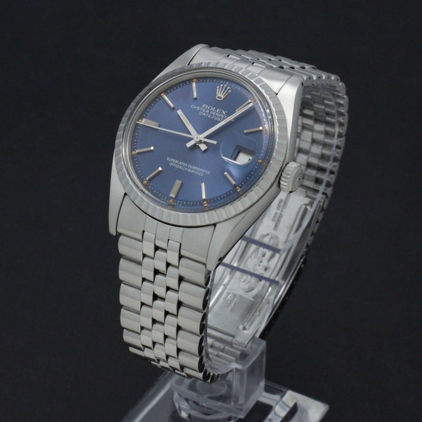 Rolex Datejust 1603 (1973) - Blauw wijzerplaat 36mm Staal (2/7)