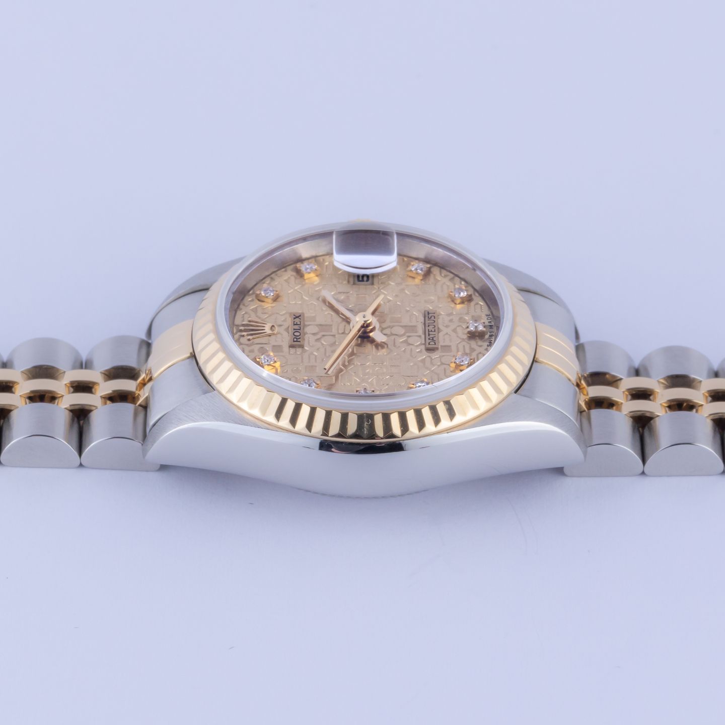 Rolex Lady-Datejust 69173 (1989) - Champagne dial 26 mm Gold/Steel case (6/8)