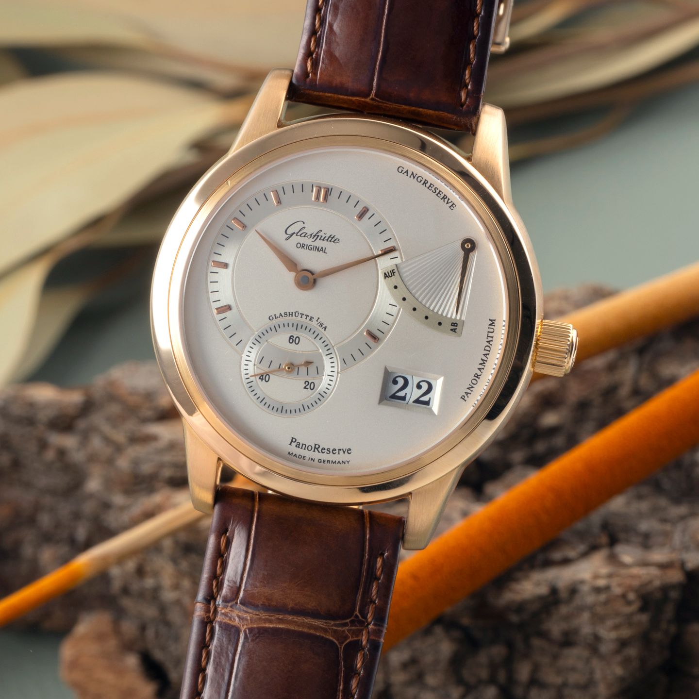 Glashütte Original PanoReserve 1-65-01-01-01-04 (Unknown (random serial)) - Silver dial Rose Gold case (3/8)