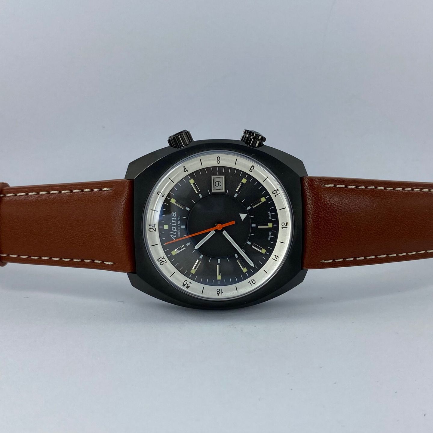 Alpina Startimer - (2022) - Zwart wijzerplaat 42mm Staal (1/7)