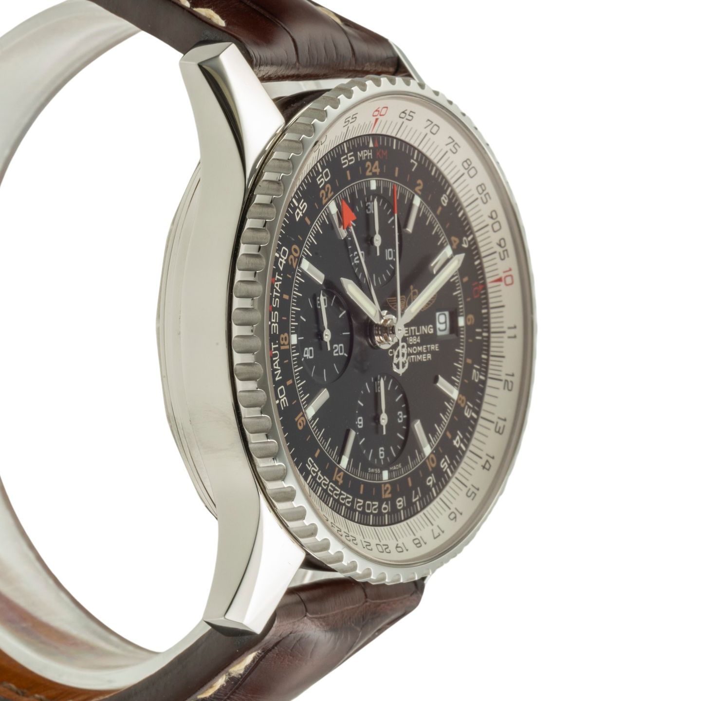 Breitling Navitimer World A2432212/B726 (Onbekend (willekeurig serienummer)) - Zwart wijzerplaat 46mm Staal (7/8)