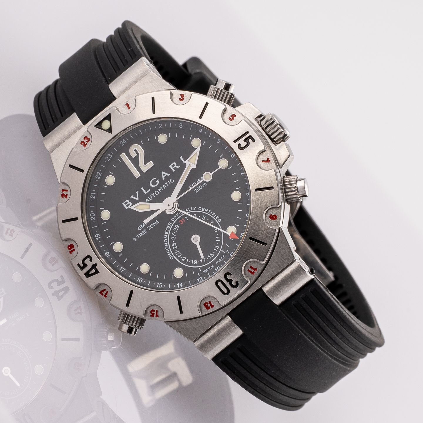 Bulgari Diagono SD38SGMT RBR (Onbekend (willekeurig serienummer)) - 38mm Staal (5/8)