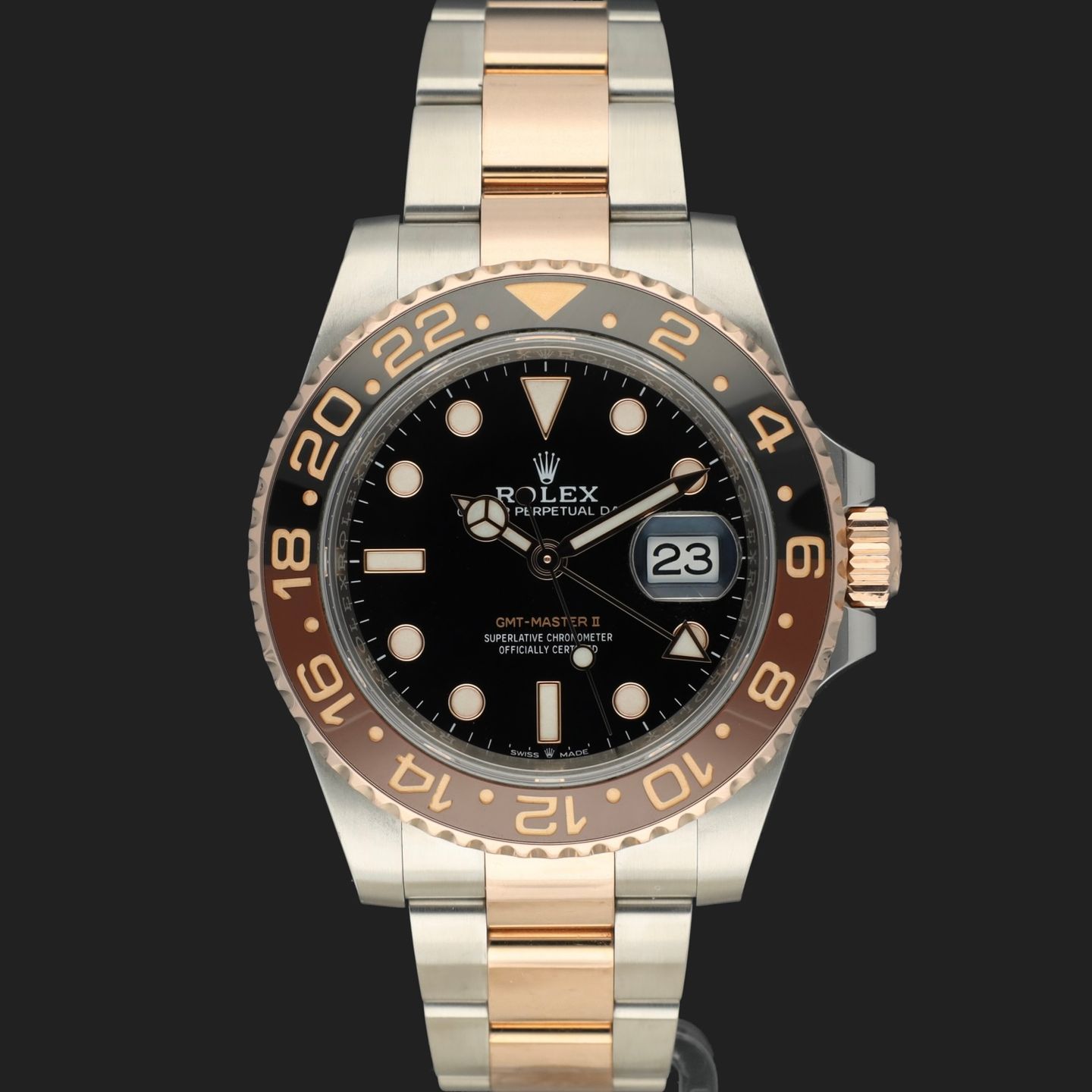 Rolex GMT-Master II 126711CHNR (2021) - Zwart wijzerplaat 40mm Goud/Staal (3/8)