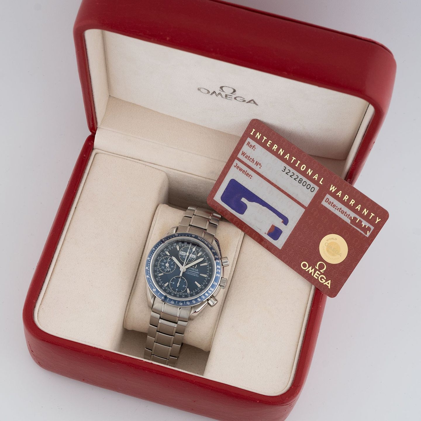 Omega Speedmaster Day Date 3222.80.00 (2008) - Blauw wijzerplaat 40mm Staal (6/6)