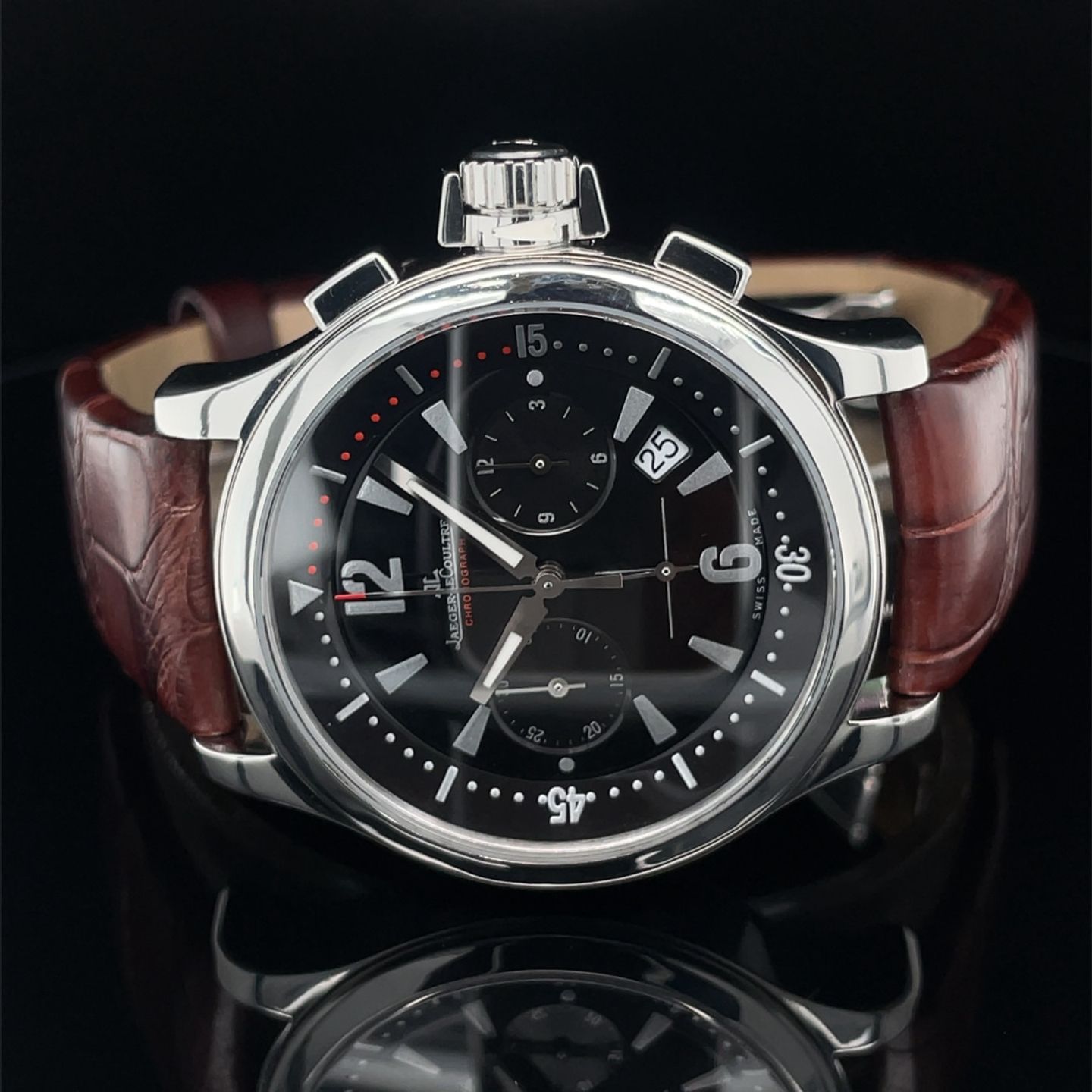 Jaeger-LeCoultre Master Compressor Chronograph 148.8.31 (Unknown (random serial)) - Black dial 37 mm Steel case (7/8)