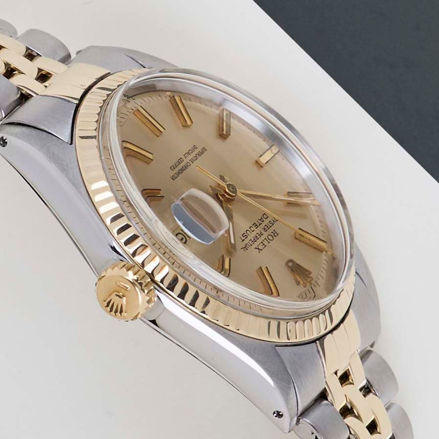 Rolex Datejust 1601 (1971) - Champagne dial 36 mm Gold/Steel case (7/7)