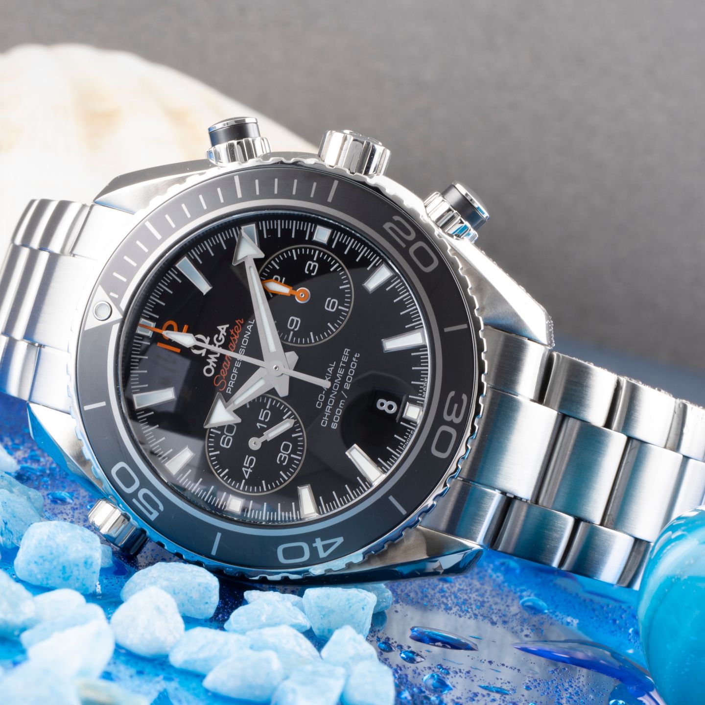 Omega Seamaster Planet Ocean Chronograph 232.30.46.51.01.003 (Onbekend (willekeurig serienummer)) - Zwart wijzerplaat 46mm Staal (2/8)