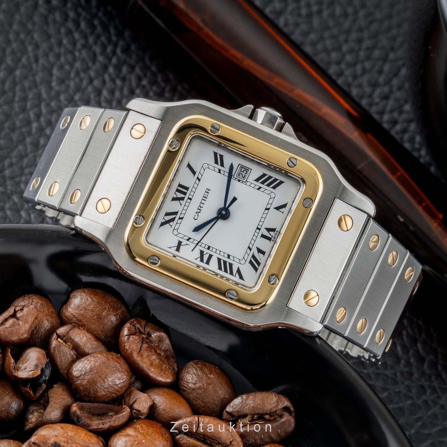 Cartier Santos 2961 (1986) - White dial 29 mm Gold/Steel case (2/8)