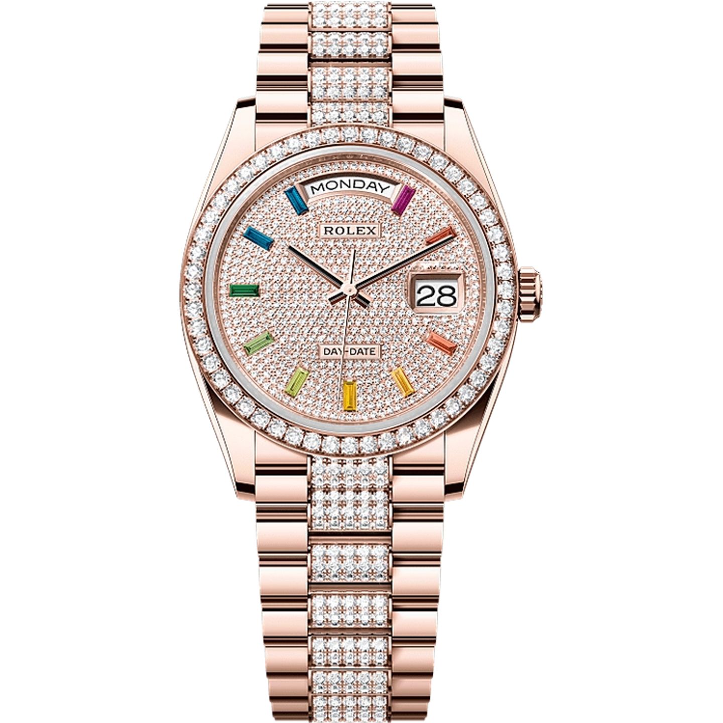 Rolex Day-Date 36 128345RBR (2025) - Diamant wijzerplaat 36mm Roségoud (1/1)