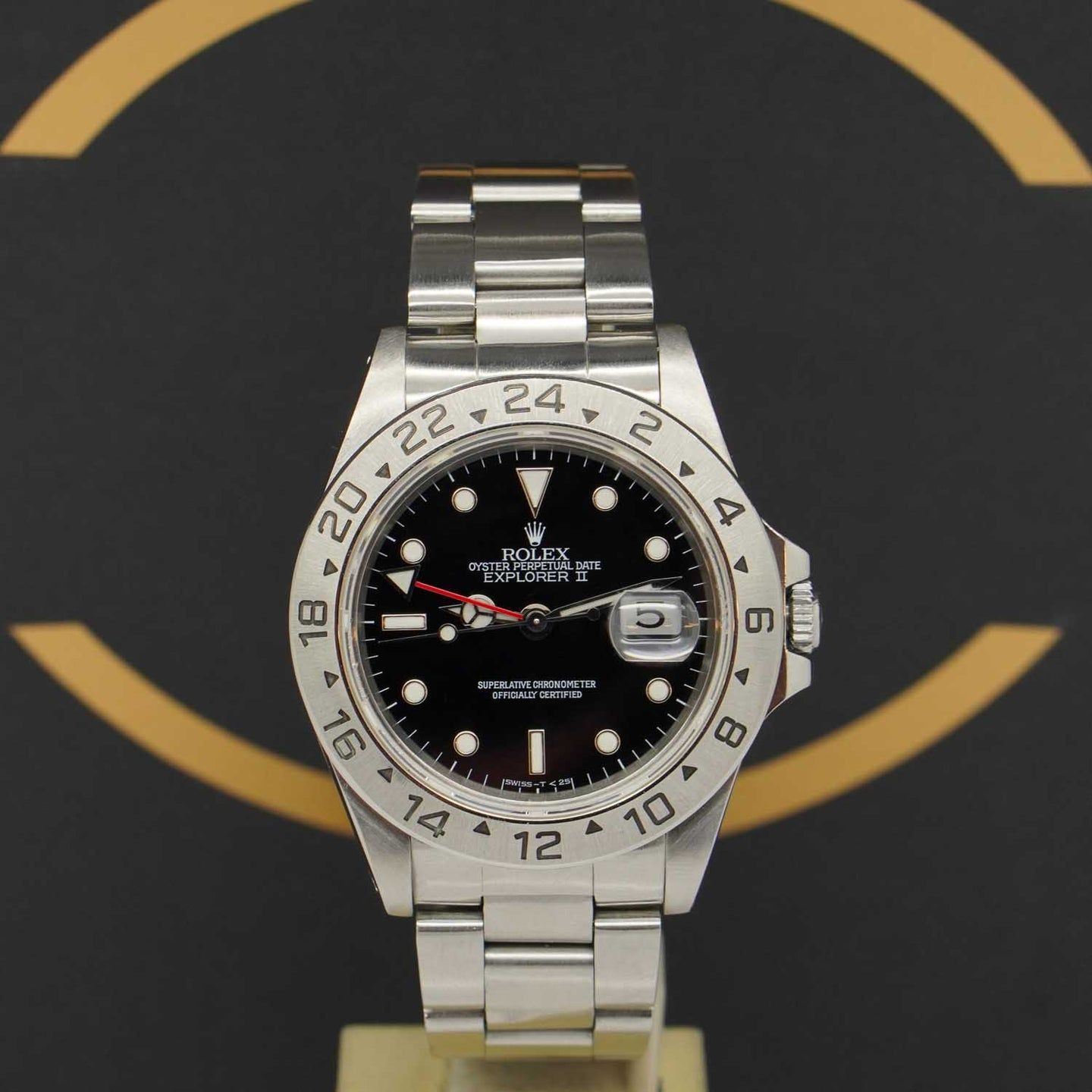 Rolex Explorer II 16570 (1995) - Zwart wijzerplaat 40mm Staal (1/7)