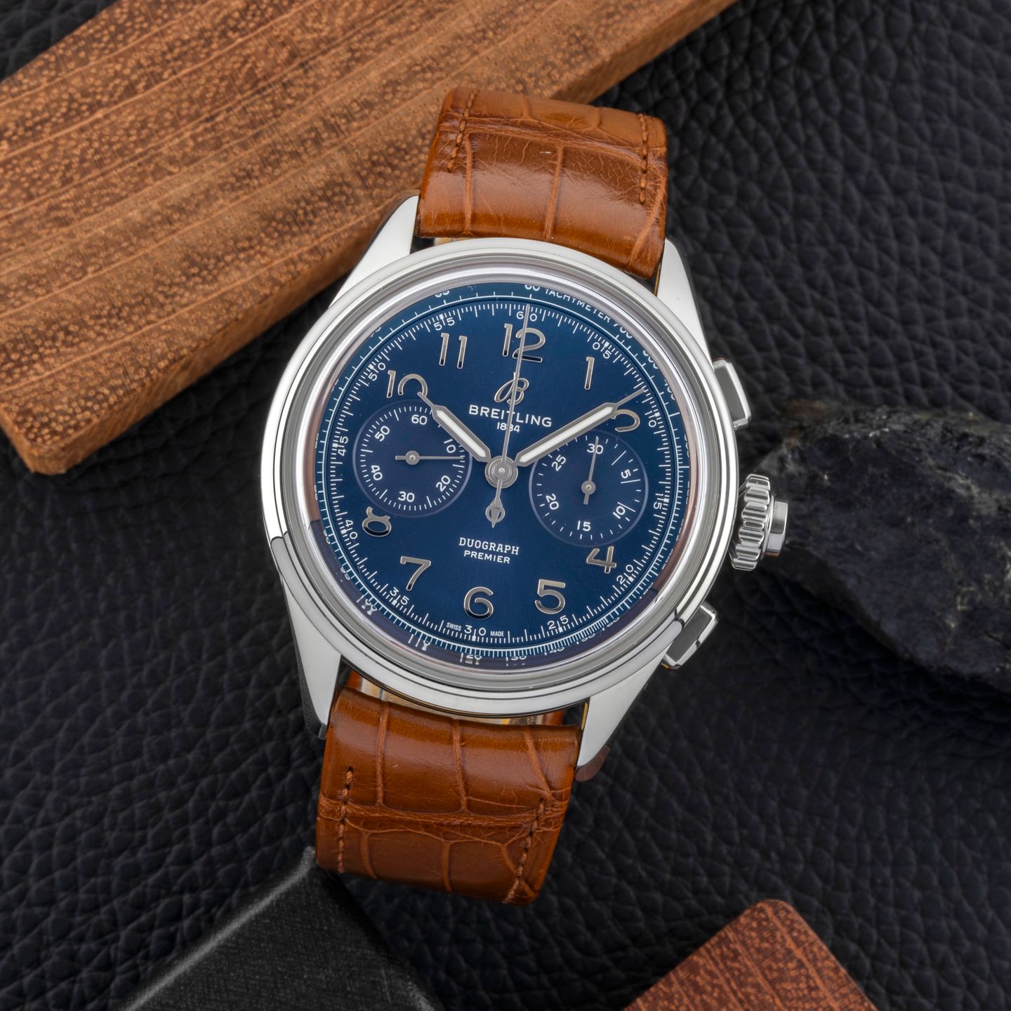 Breitling Duograph AB1510171C1P1 (Unknown (random serial)) - Blue dial 42 mm Steel case (1/8)