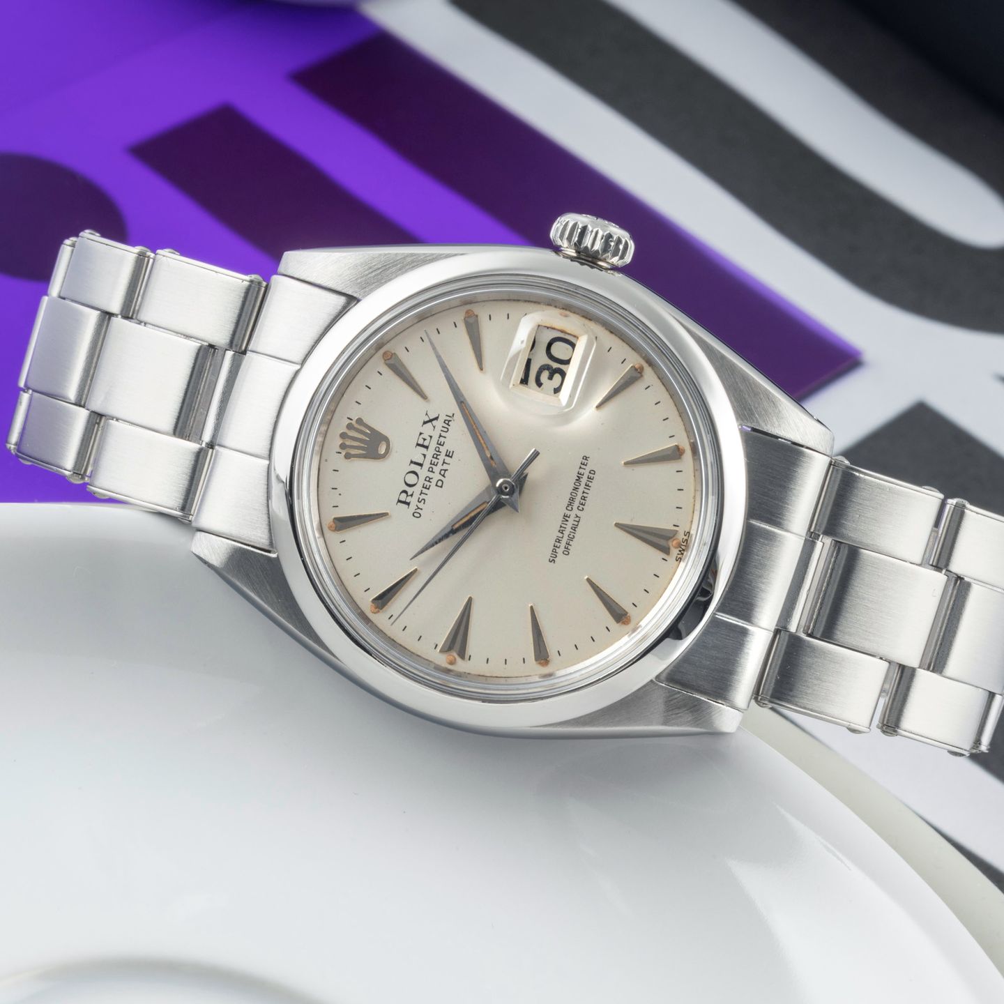 Rolex Oyster Perpetual Date 1500 (1961) - 34mm Staal (2/8)