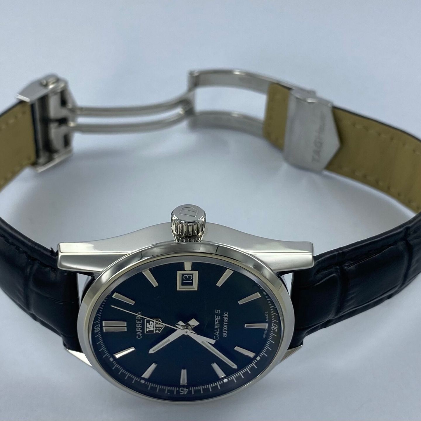 TAG Heuer Carrera Calibre 5 WAR211A (Unknown (random serial)) - Black dial 39 mm Steel case (2/6)