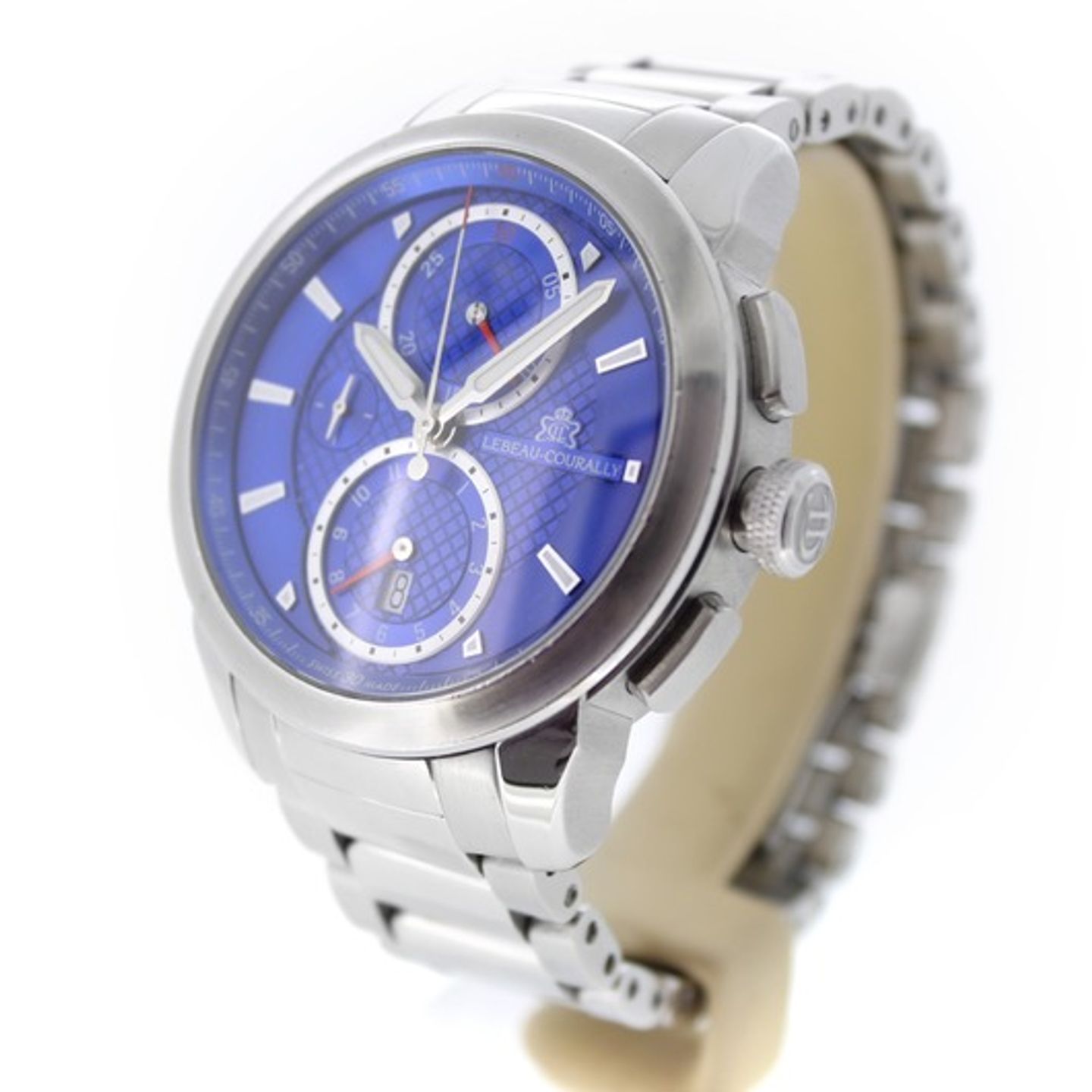 Lebeau-Courally Unknown LC04/2-30-C1-D12 (Unknown (random serial)) - Blue dial 43 mm Steel case (3/7)