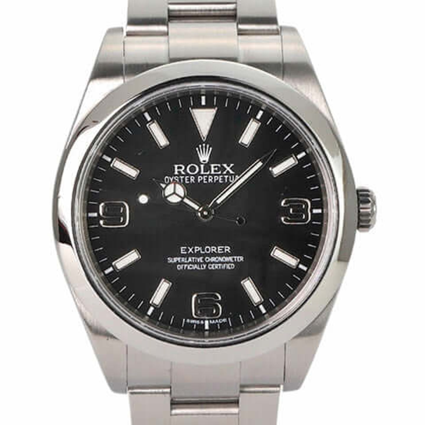 Rolex Explorer 214270 (2013) - Zwart wijzerplaat 39mm Staal (1/8)