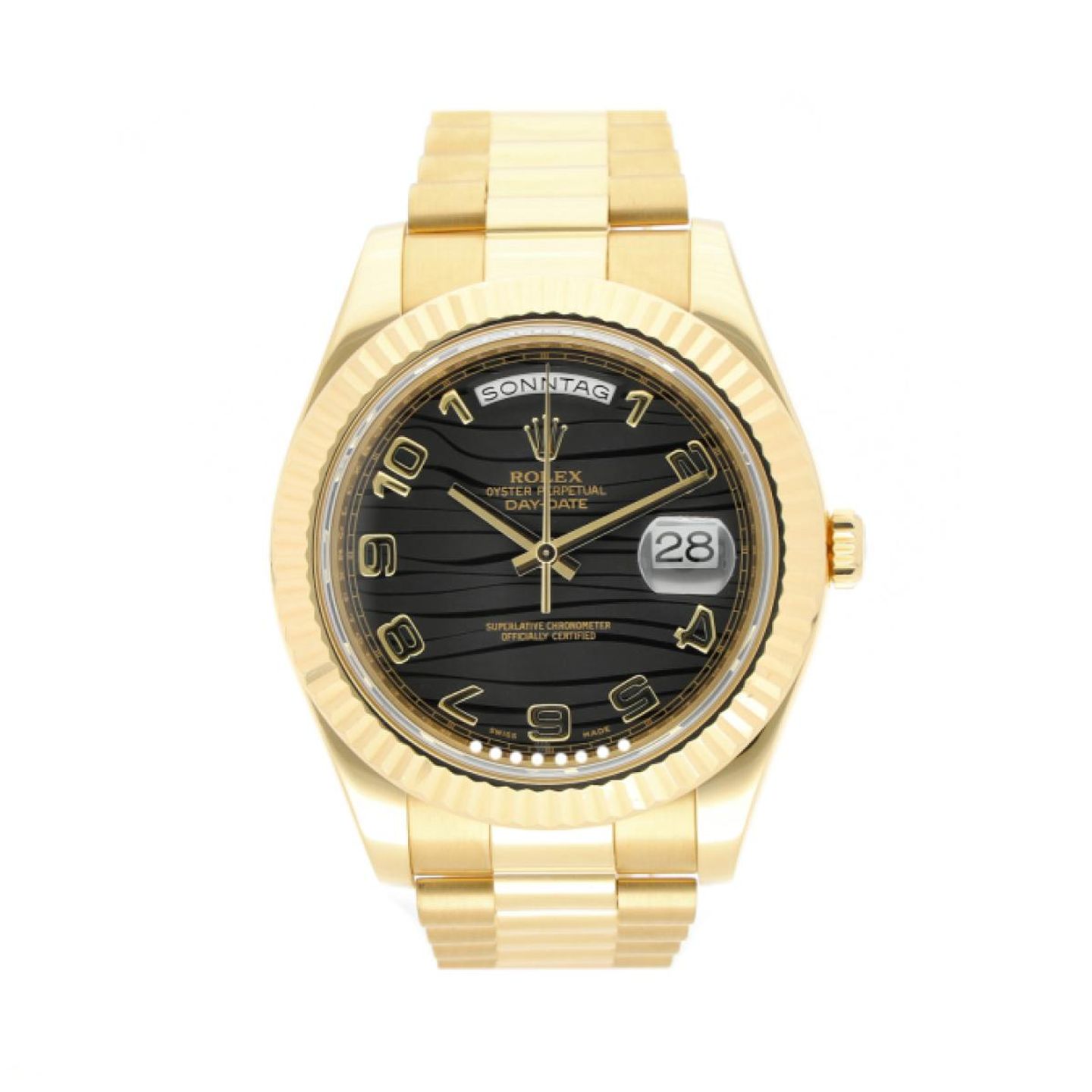 Rolex Day-Date II 218238 (2014) - Black dial 41 mm Yellow Gold case (1/5)