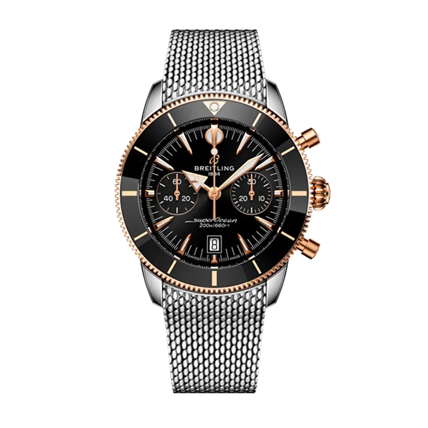 Breitling Superocean Heritage 42 UB0156H11B1A1 (2025) - Zwart wijzerplaat 42mm Goud/Staal (1/8)