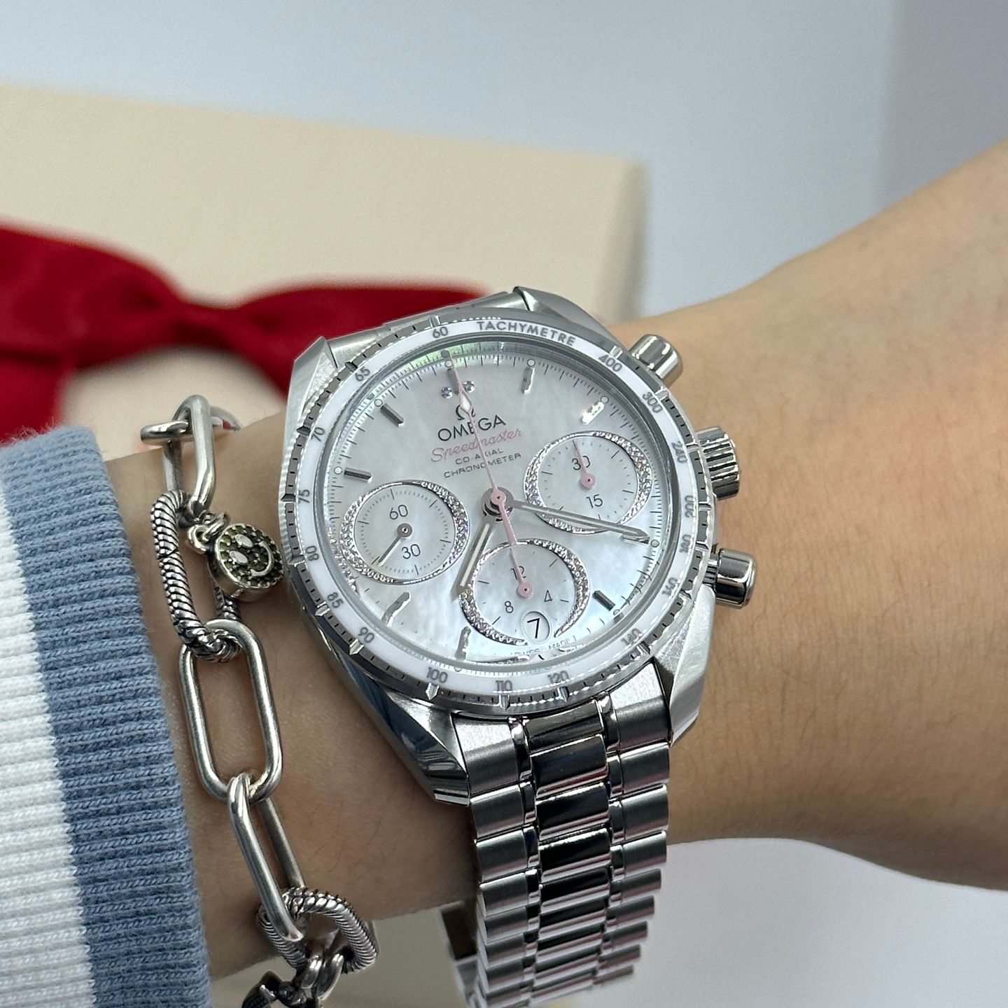 Omega Speedmaster 324.30.38.50.55.001 (2023) - Parelmoer wijzerplaat 38mm Staal (8/8)