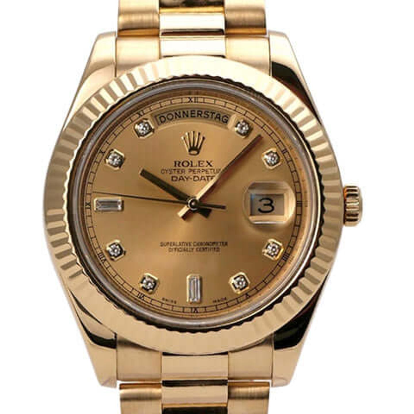 Rolex Day-Date II 218238 (2010) - Champagne dial 41 mm Yellow Gold case (1/8)
