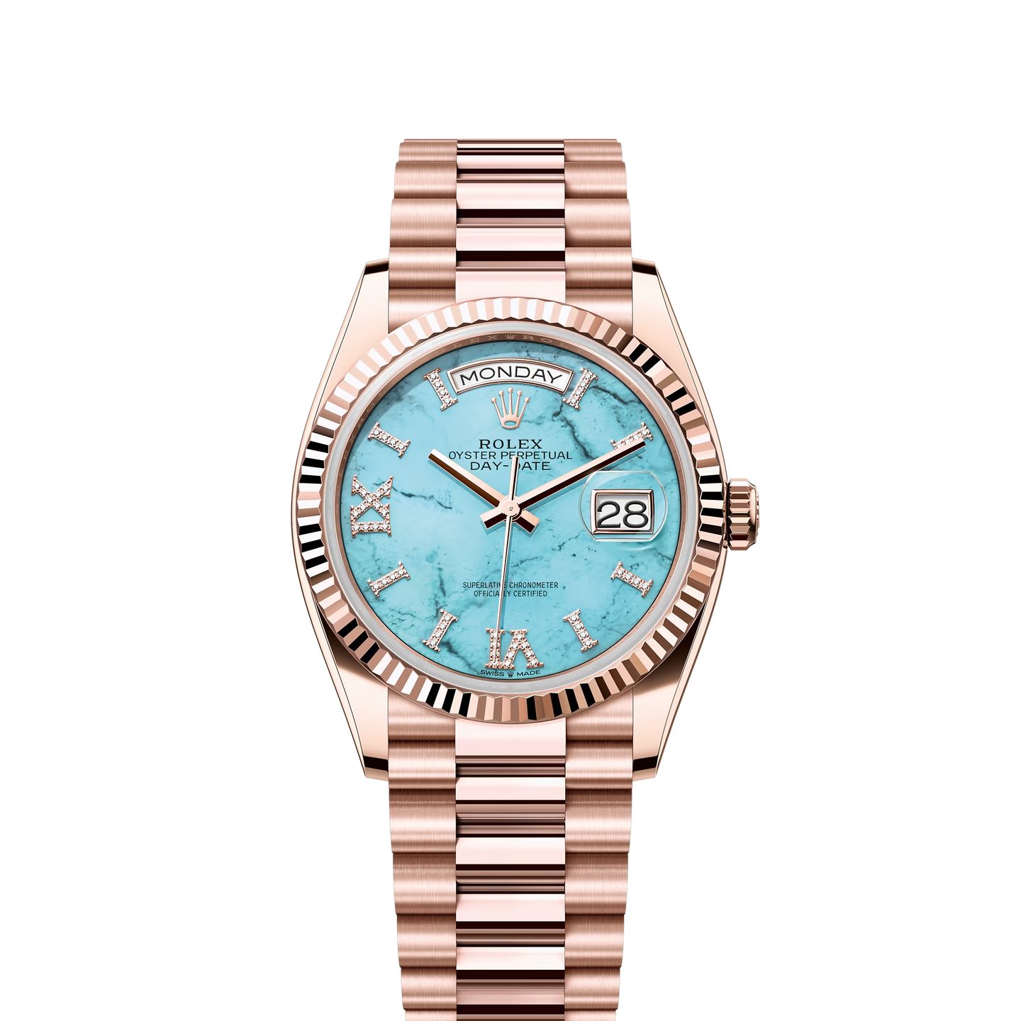 Rolex Day-Date 36 128235 (2024) - Blauw wijzerplaat 36mm Roségoud (1/1)