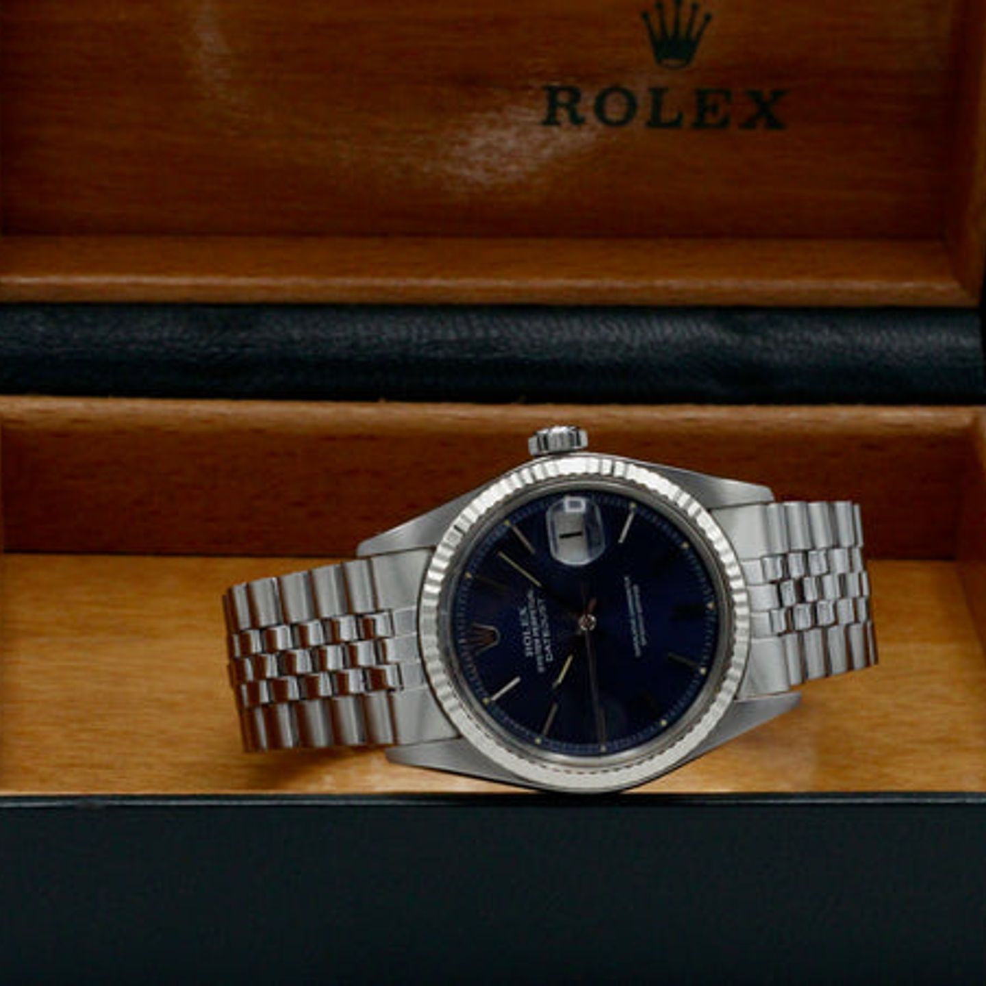 Rolex Datejust 1601 (1975) - Blauw wijzerplaat 36mm Staal (3/7)