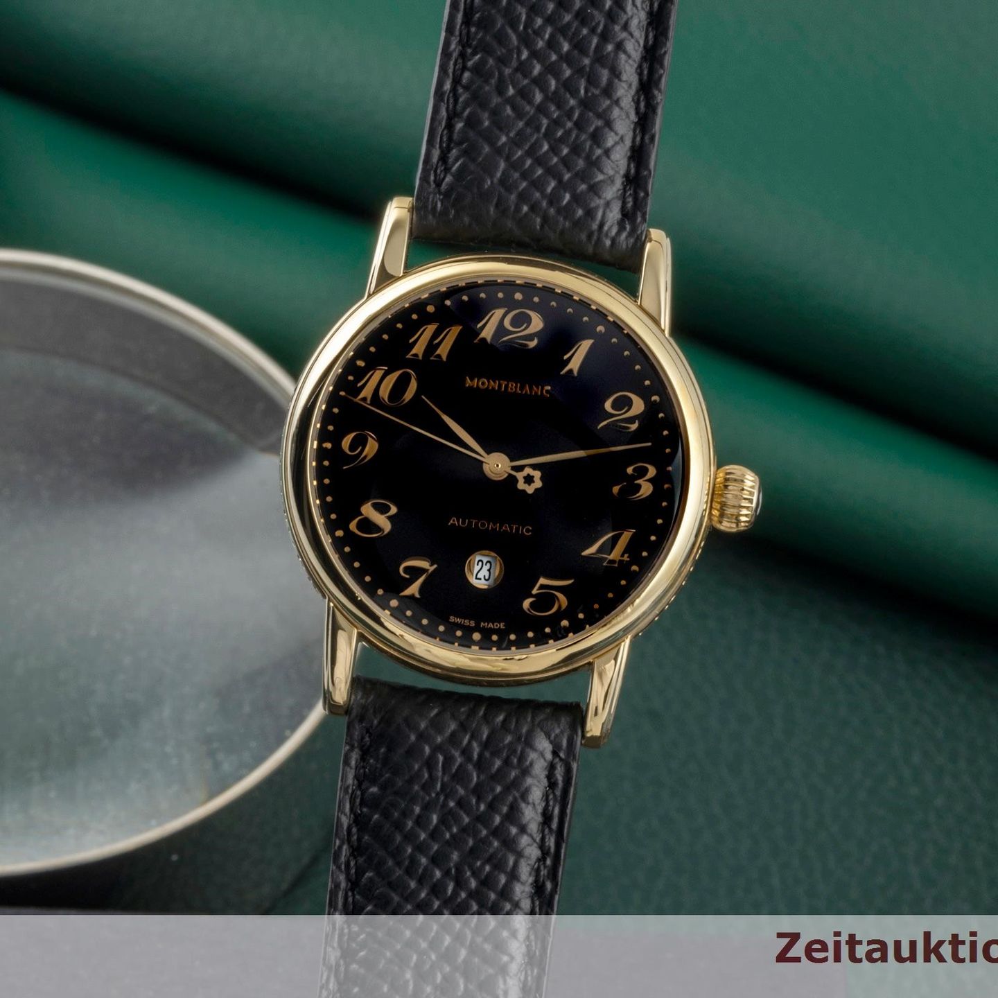 Montblanc Unknown 7009 (2000) - Black dial 32 mm Yellow Gold case (3/8)