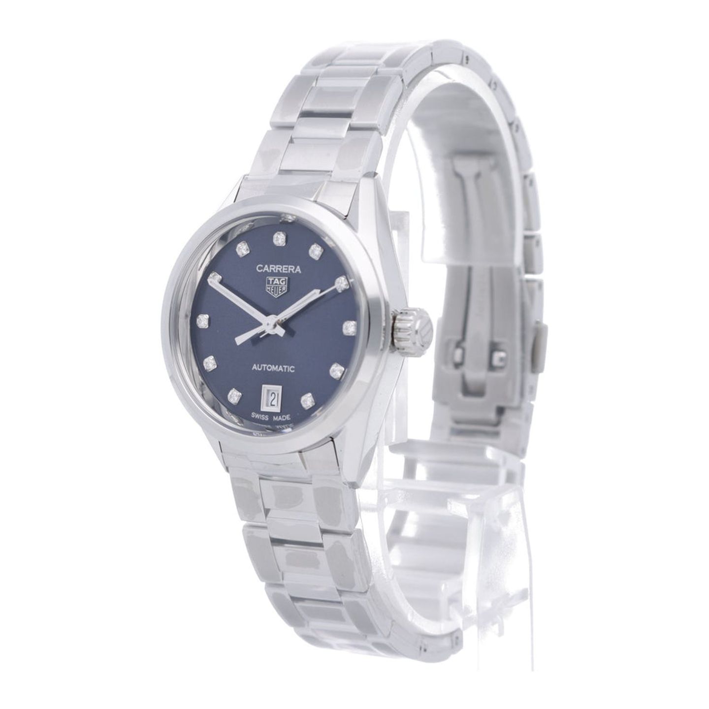 TAG Heuer Carrera Lady WBN2413.BA0621 (2024) - Blue dial 29 mm Steel case (2/7)