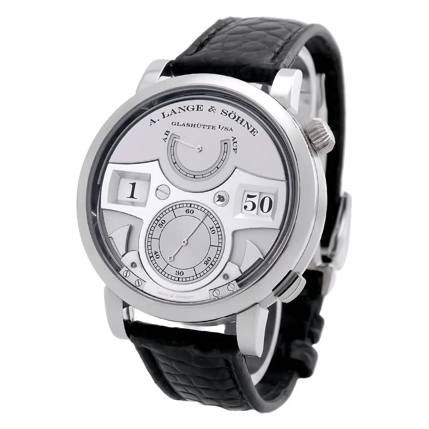A. Lange & Söhne Zeitwerk 145.025 (2012) - Silver dial 44 mm Platinum case (4/8)