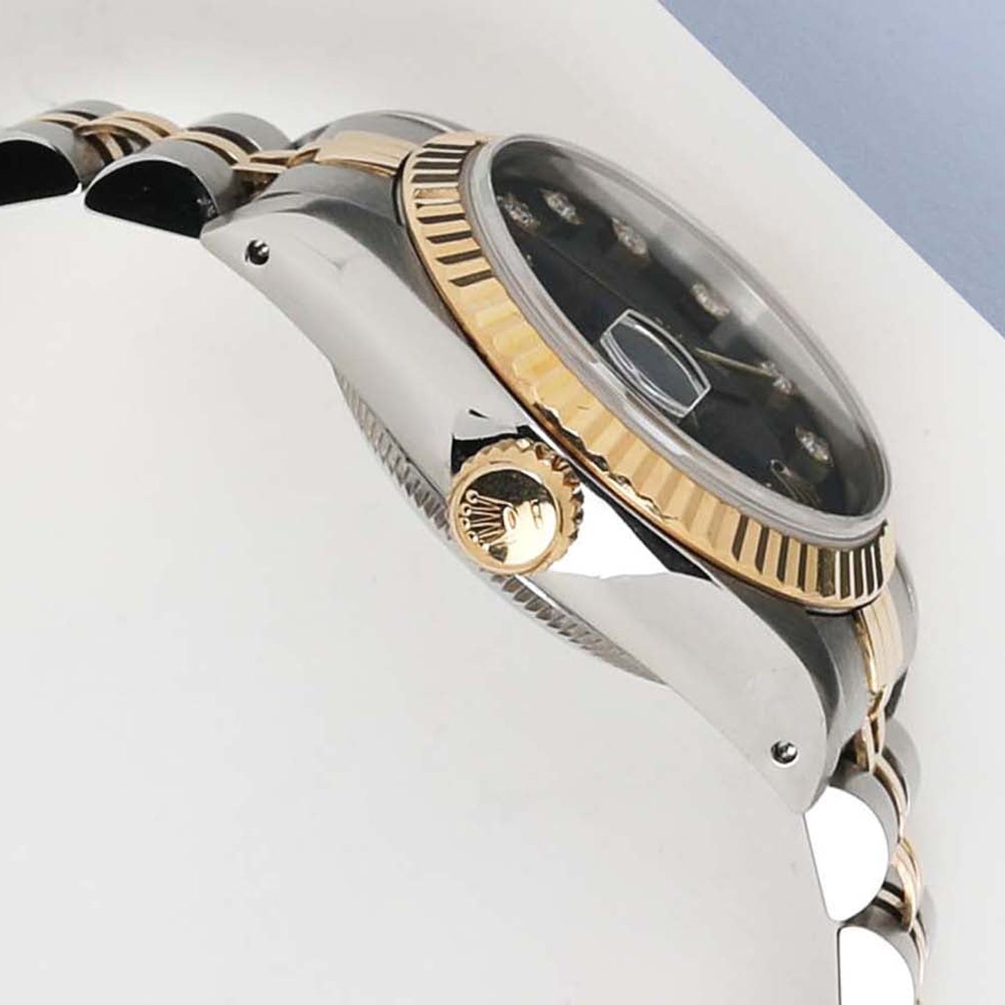 Rolex Lady-Datejust 69173 (1996) - Blue dial 26 mm Gold/Steel case (7/7)