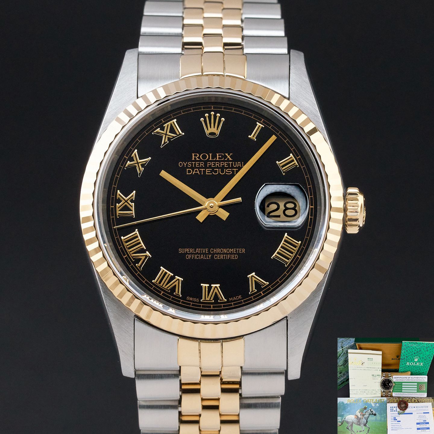 Rolex Datejust 36 16233 (1995) - 36mm Goud/Staal (1/8)