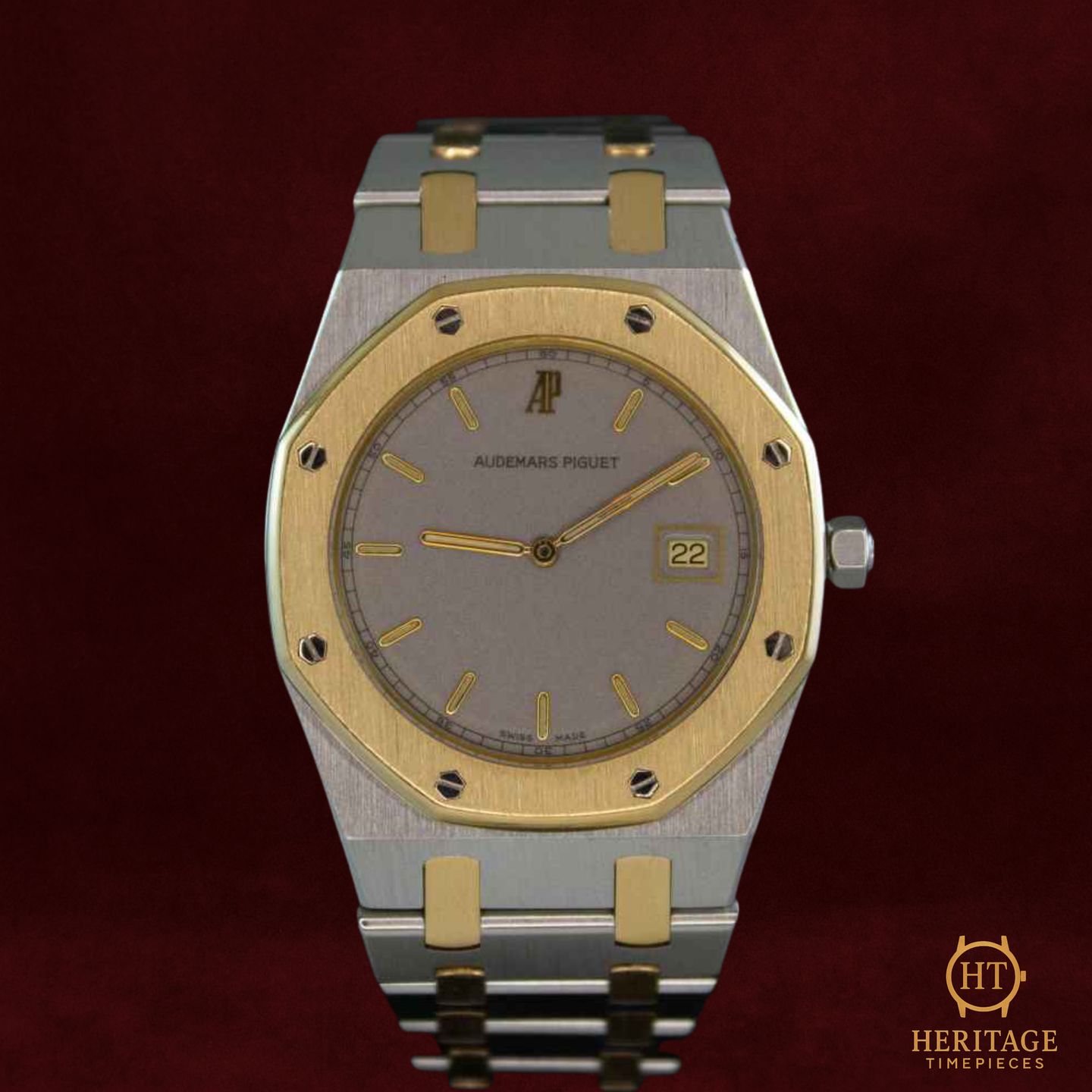 Audemars Piguet Royal Oak Lady 56175 (Unknown (random serial)) - Grey dial 33 mm Gold/Steel case (2/8)
