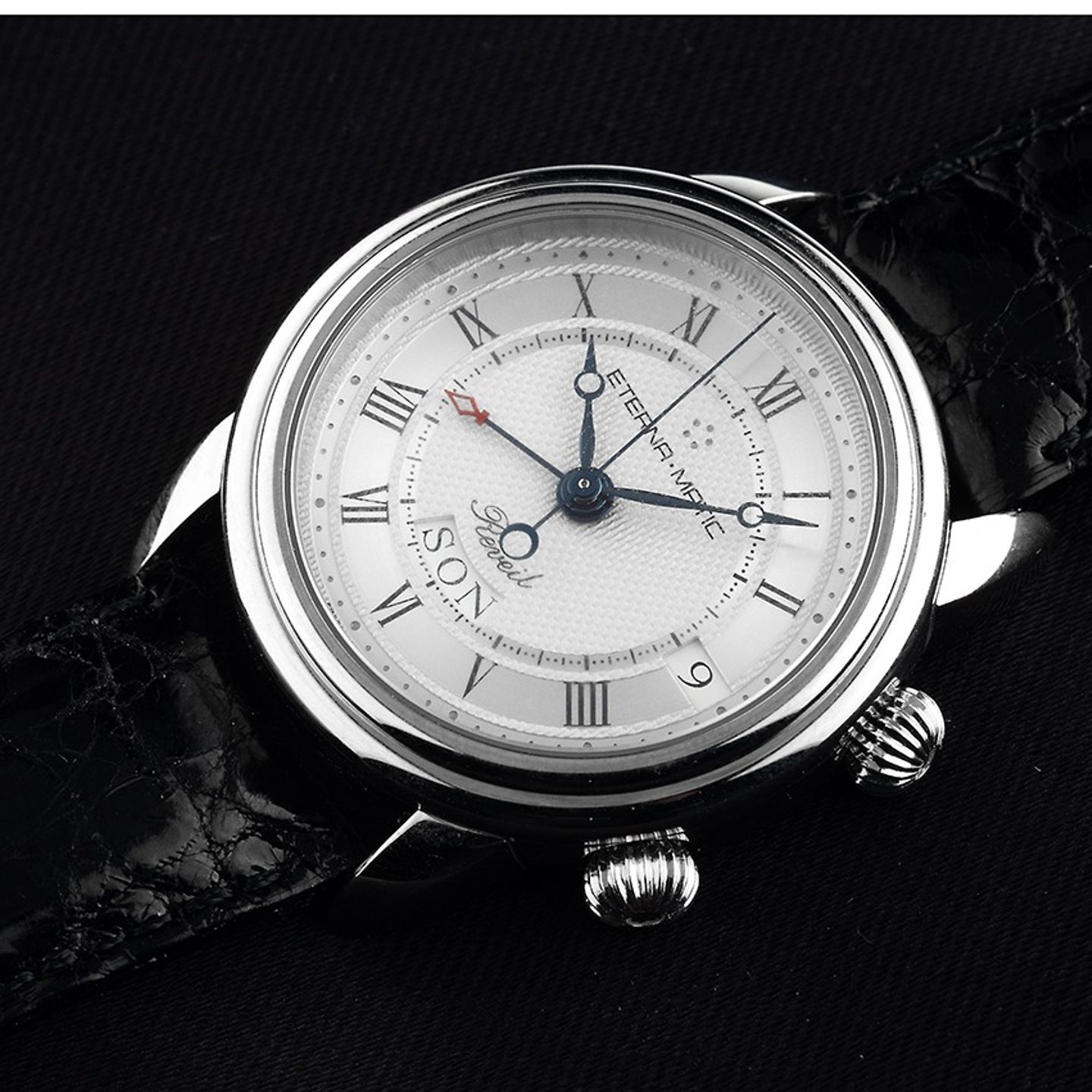 Eterna Unknown 680.8504 (1988) - Zilver wijzerplaat 37mm Staal (3/8)