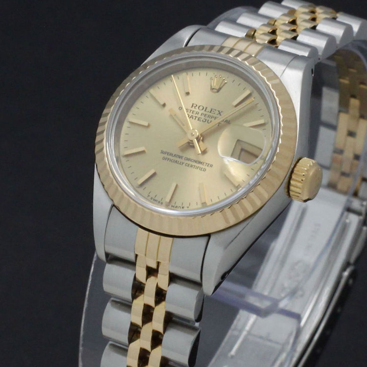 Rolex Lady-Datejust 69173 (1993) - Gold dial 26 mm Gold/Steel case (7/7)