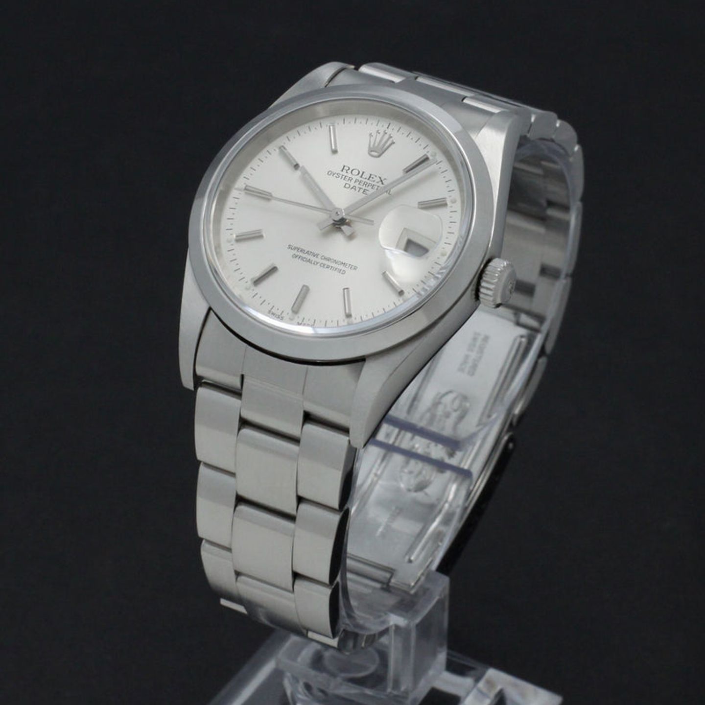 Rolex Oyster Perpetual Date 15200 (2002) - Zilver wijzerplaat 34mm Staal (5/7)