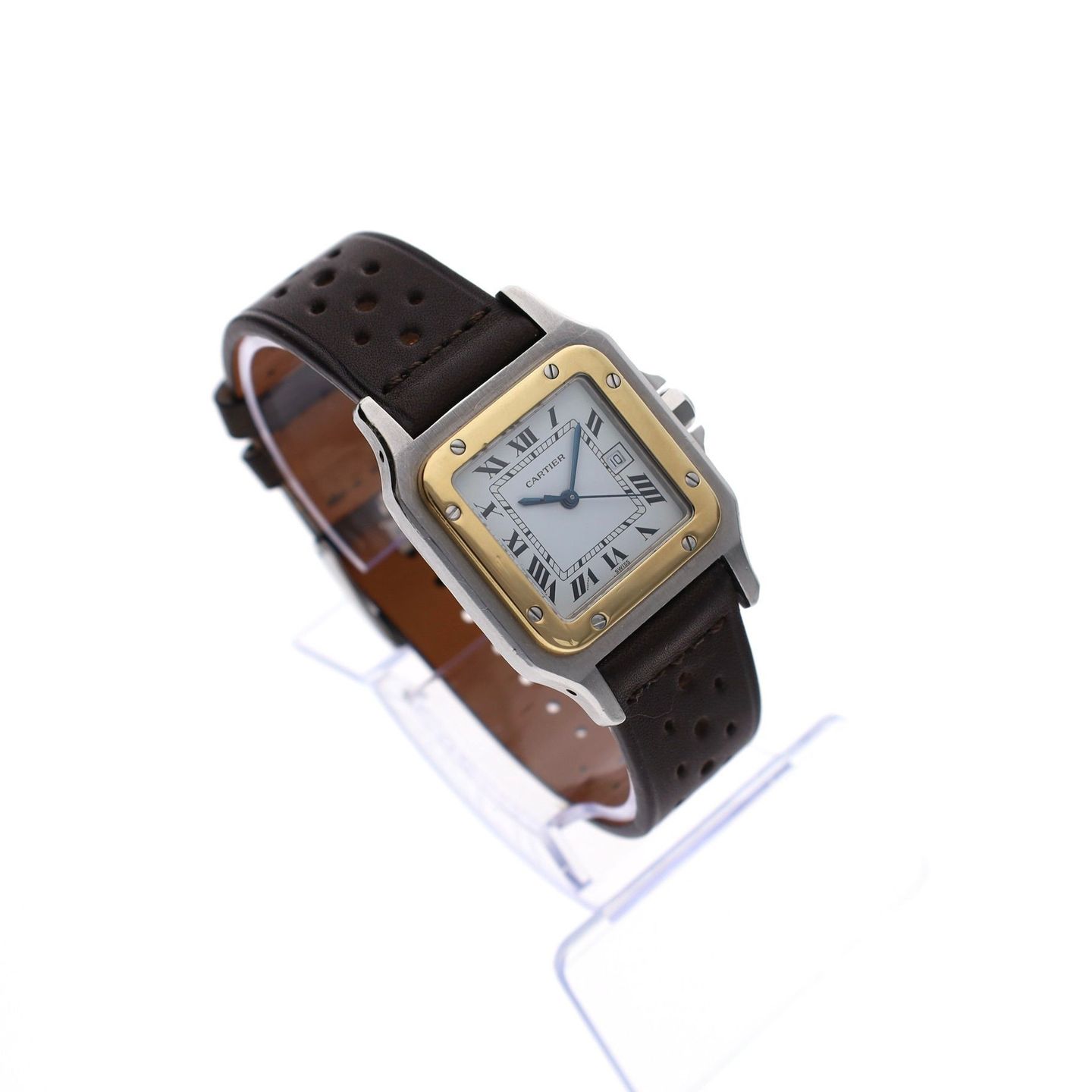 Cartier Santos 2961 (1990) - Wit wijzerplaat 29mm Goud/Staal (4/8)