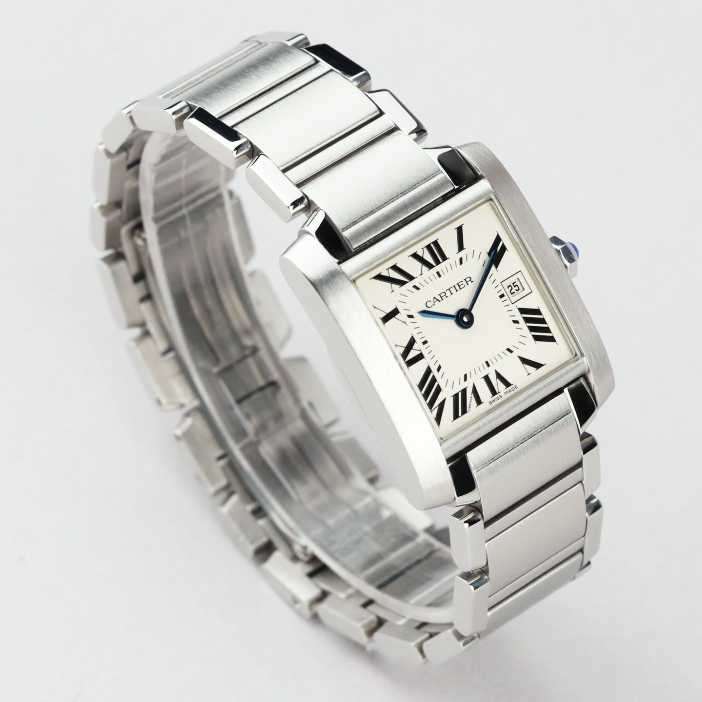 Cartier Tank Française W51011Q3 (2018) - Silver dial 25 mm Steel case (2/8)