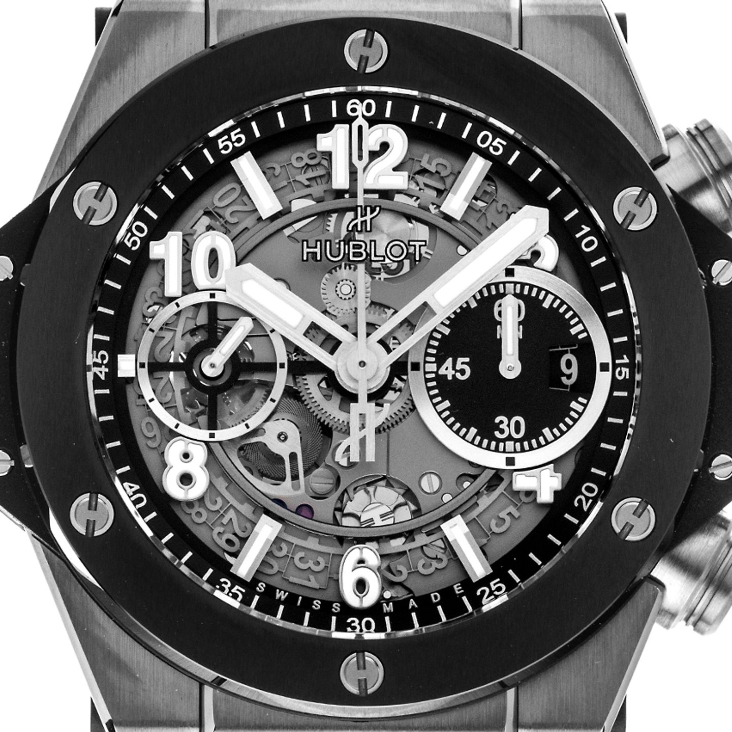 Hublot Big Bang 411.NM.1171.RX  (2024) - Transparent dial 42 mm Titanium case (1/7)