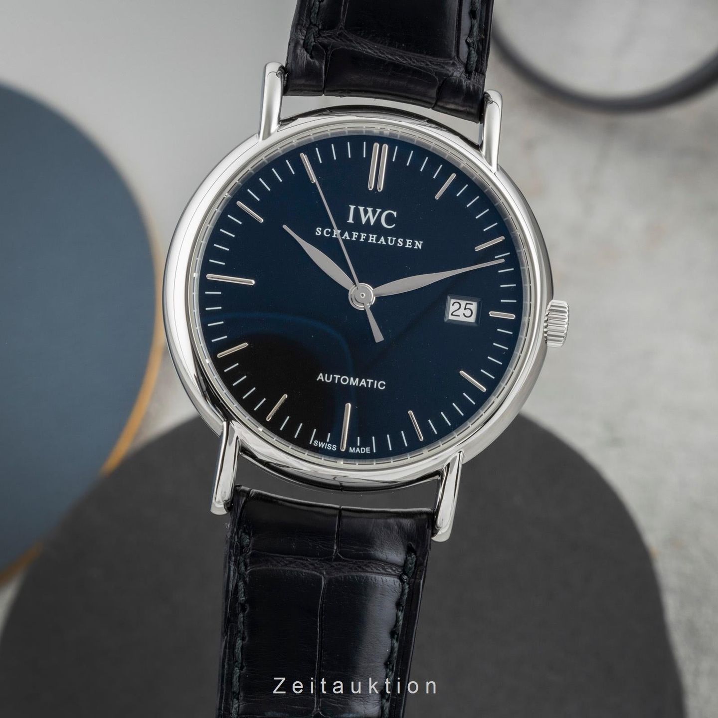 IWC Portofino Automatic IW356308 (Onbekend (willekeurig serienummer)) - Zwart wijzerplaat 39mm Staal (1/8)