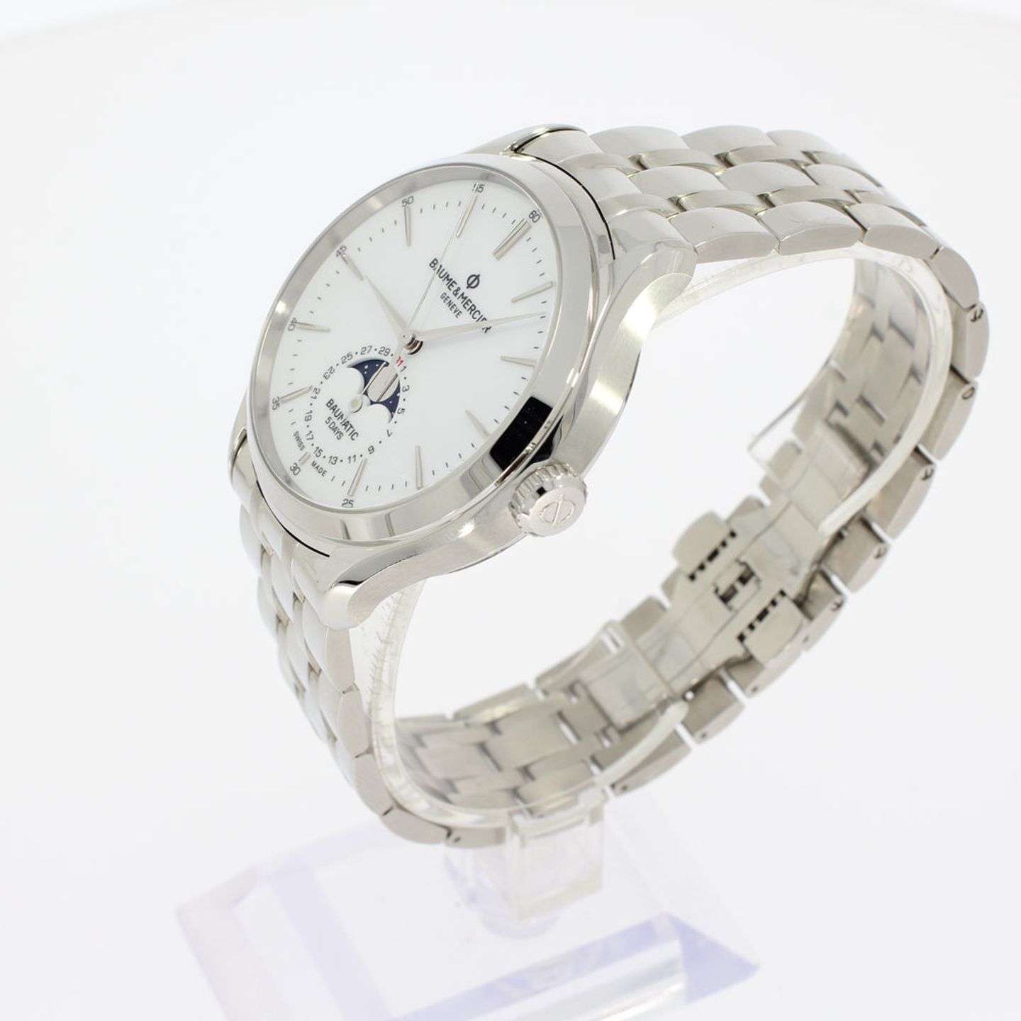 Baume & Mercier Clifton M0A10552 (2024) - Wit wijzerplaat 42mm Staal (2/4)