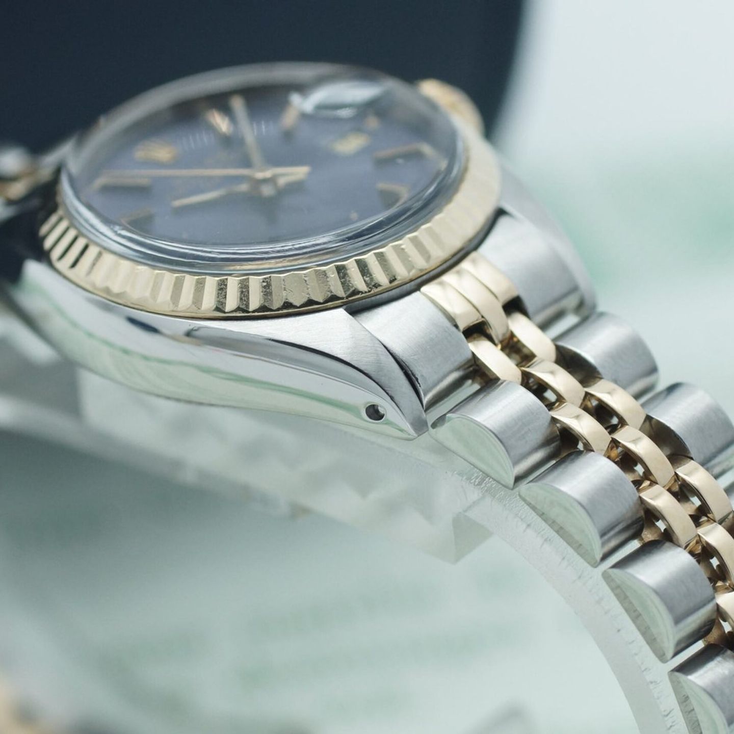 Rolex Lady-Datejust 69173 (1979) - Blue dial 26 mm Gold/Steel case (7/8)