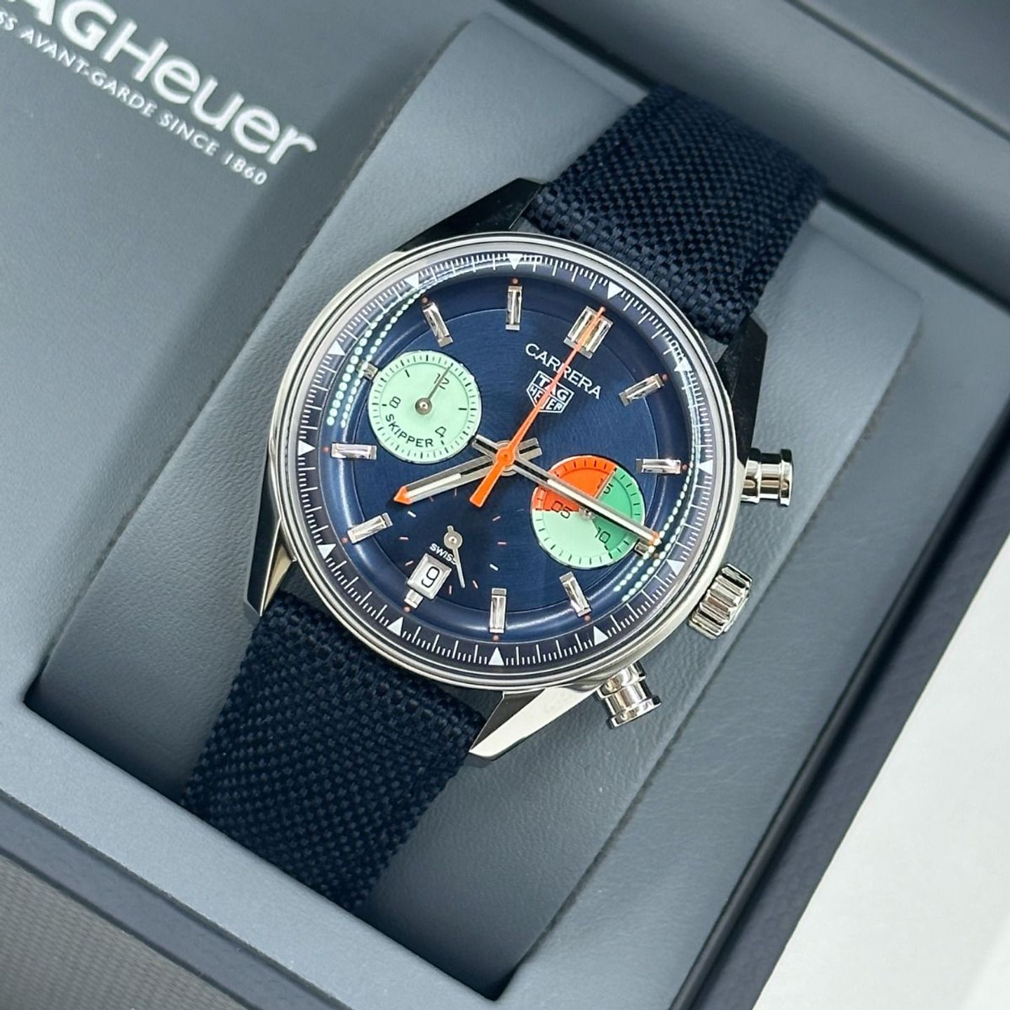 TAG Heuer Carrera CBS2213.FN6002 (2024) - Blauw wijzerplaat 39mm Staal (8/8)