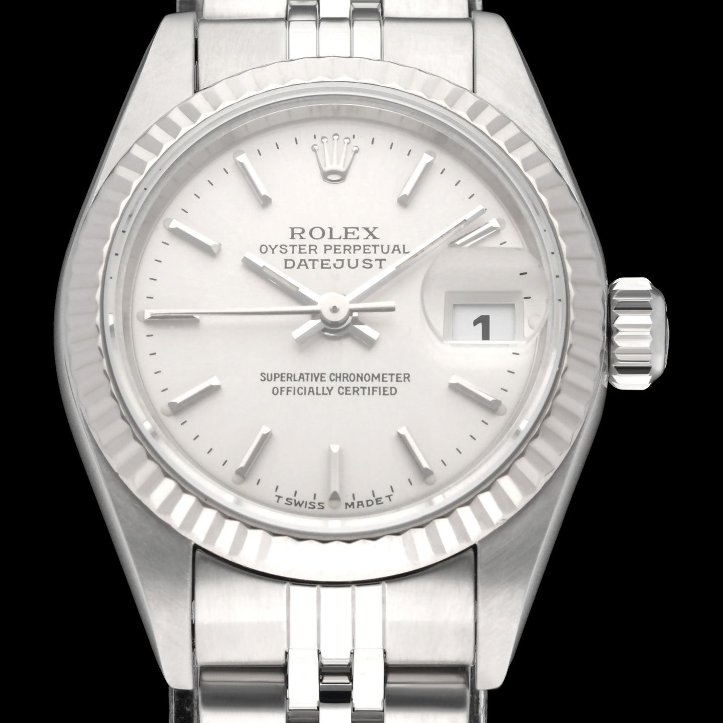 Rolex Lady-Datejust 69174 (1998) - Zilver wijzerplaat 26mm Staal (1/8)