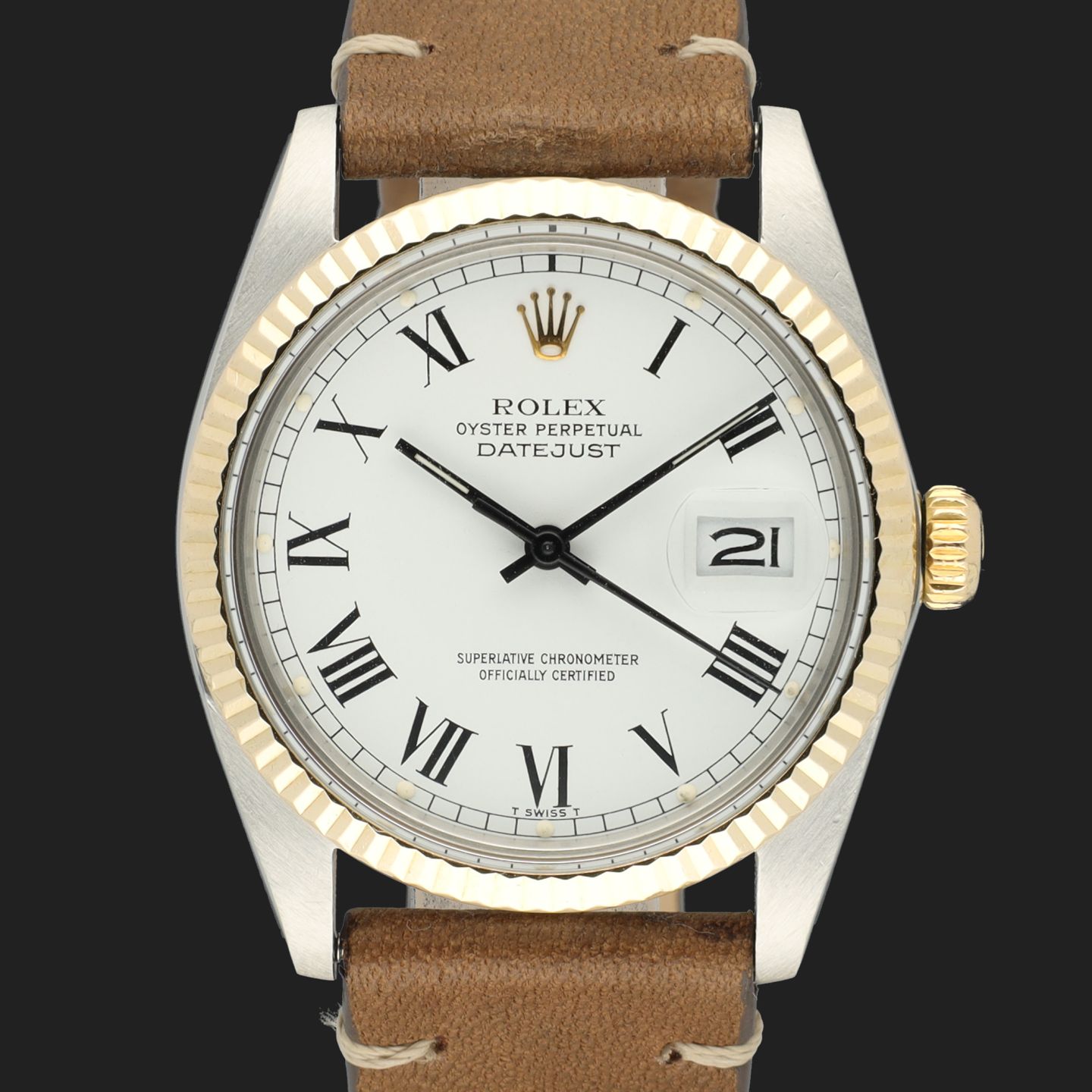 Rolex Datejust 36 16013 (1983) - Wit wijzerplaat 36mm Goud/Staal (3/7)