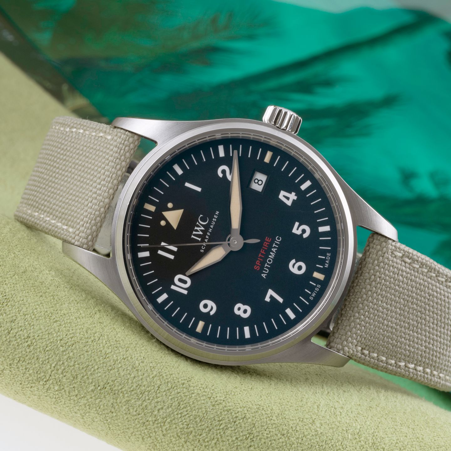 IWC Pilot Spitfire Chronograph IW326803 (Unknown (random serial)) - Black dial 39 mm Steel case (2/8)