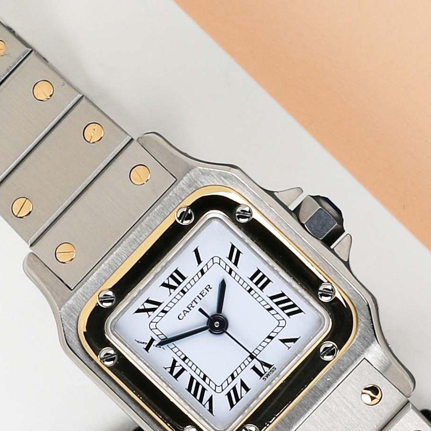 Cartier Santos 1170902 (1997) - White dial 24 mm Gold/Steel case (2/7)